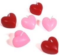 Valentine : 6 Mini Heart Candles (Red/Pink Mix)