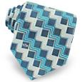Blue Geometric Woven Silk Tie