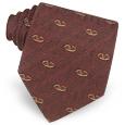 Deep Brown Logoed Jacquard Silk Tie