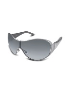 Swarovski Crystal Pave Temple Metal Shield Sunglasses