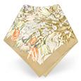 Valentino White and Camel Floral Printed Silk Square Scarf