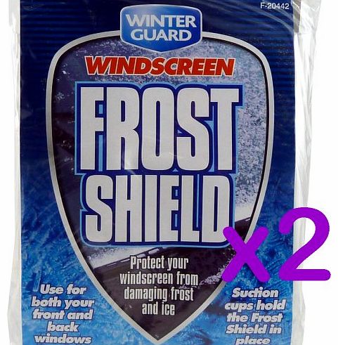 Value 4 Money Pack of 2 - Winter Guard Windscreen Frost Shield - Size 85 cm x 185 cm