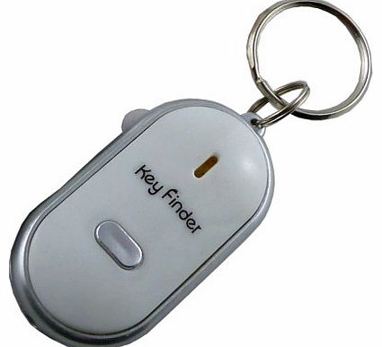 Value 4 Money Whistle Key Finder With Key Ring Attachment - Simply Whistle To Locate Your Keys (White)