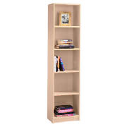 5 shelf 40cm Bookcase, Maple effect