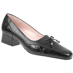 Van Dal Female Vanbernice Leather Upper Comfort Courts in Black Patent, Brown Patent Croc