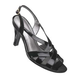 Female Yasmin Leather Upper Casual Sandals in Black, Pewter