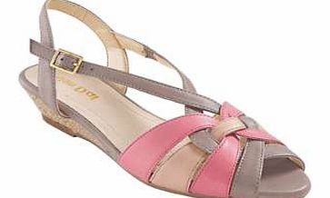 Low Wedge Leather Sandals