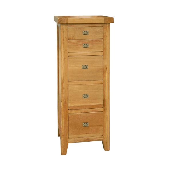 vancouver Oak Petite 5 Drawer Tall Chest