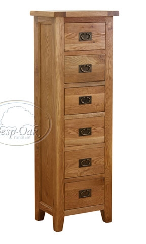 vancouver Oak Petite 6 Drawer Tall Chest