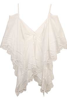 Lace Trimmed Batwing Top