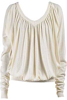 Ruched Wool Blend Top