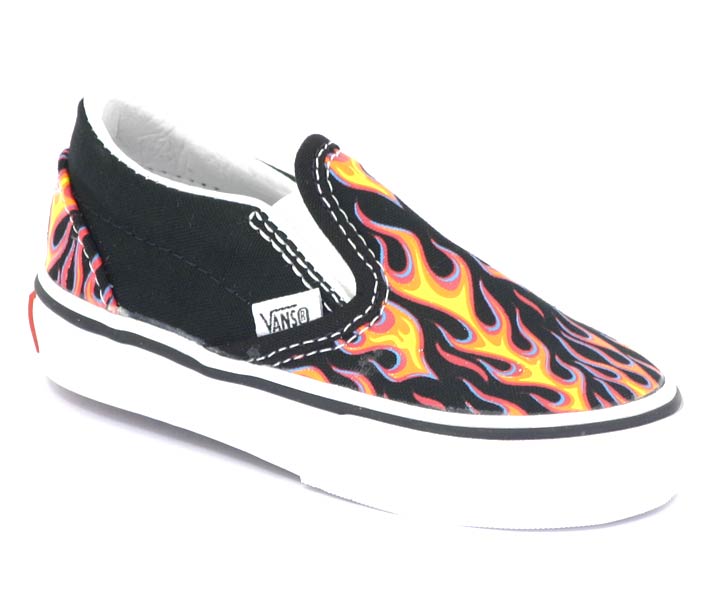 vans - Classic Slip - Kids - Red / Black Flame