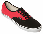 Vans Authentic Black/Red Material Trainers
