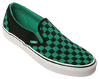 Vans Classic Slip-On Black/Green Checkerboard