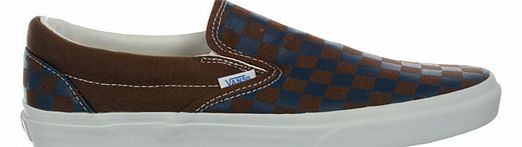 Vans Classic Slip-On Brown/Blue Checkerboard