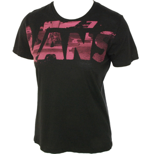 Ladies Vans G Logo Skate T-Shirt. Black