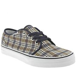 Vans Male 106 Vulc Fabric Upper Fashion Large Sizes in Brown and Pl Blue