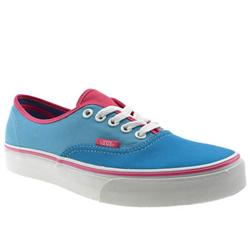 Vans Male Authentic Fabric Upper Fashion Large Sizes in Pale Blue, White