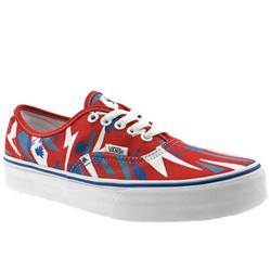 Vans Male Authentic Multi Palm Fabric Upper Fashion Large Sizes in Red