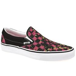 Vans Male Classic Slip Ii Fabric Upper Fashion Large Sizes in Black and Pink