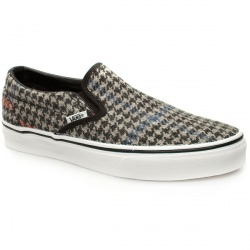 Vans Male Classic Slip-On Fabric Upper Pumps in Black and Grey