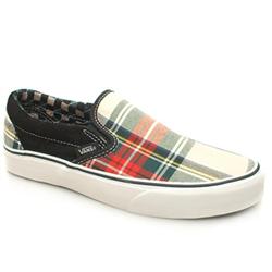 Vans Male Classic Slip On Too Fabric Upper Fashion Trainers in Black and Red