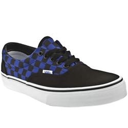 Vans Male Era Fabric Upper Fashion Large Sizes in Black and Blue
