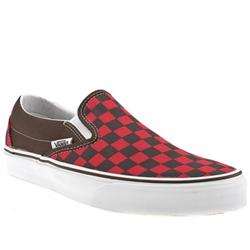 Male Vans Classic Checkerboard Fabric Upper Fashion Trainers in Brown