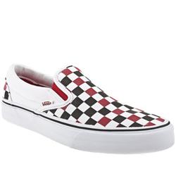 Male Vans Classic Checkerboard Fabric Upper Fashion Trainers in White and Black