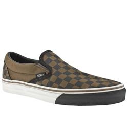 Male Vans Classic Checkerboard Fabric Upper Skate in Brown and Black