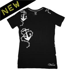Womens Chains And Anchors T-Shirt - Onyx