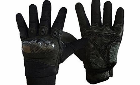 Vansky Breathable Military Equipment Full Finger Tactical Gloves with Foam Knuckle Protection for Hunting Climbing Riding (Black, M)