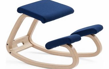 Varier Furniture Variable Balans Original Kneeling Chair, Natural Laquered Wood, Blue
