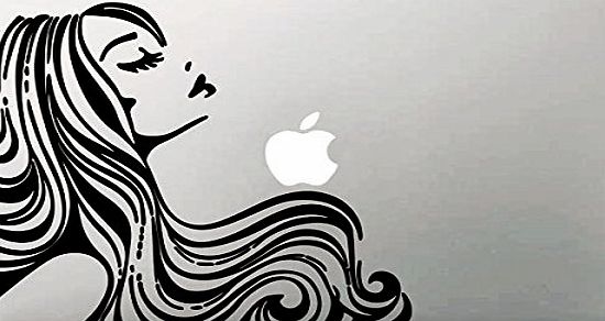 Vati Leaves Removable Creative Disney Rapunzel Decal Sticker Skin Art Black for Apple Macbook Pro Air Mac 13`` 15`` inch / Unibody 13`` 15``Inch Laptop