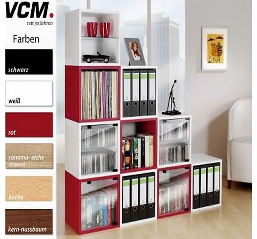 VCM Morgenthaler GmbH VCM 29051 CD/DVD Storage Box Quattro with Glass Door Black
