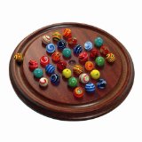 Vectis Large Solitaire - Wooden board with handmade marbles