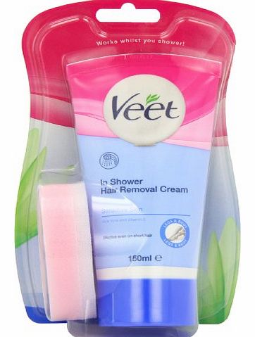 Veet In-Shower Hair Removal Cream for Sensitive Skin 5minutes 150ml