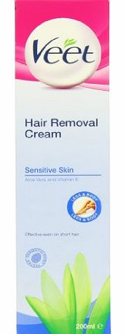 Veet Sensitive Skin Hair Removal Cream Aloe Vera and Vitamin E 200 ml