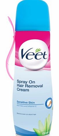 Veet Spray On Hair Removal Cream for Sensitive Skin - 150 ml