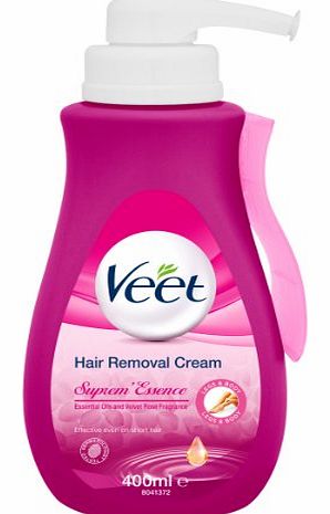 Veet SupremEssence Hair Removal Cream with Velvet Rose and Essential Oils for Normal/Dry Skin 400 ml