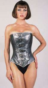 7 Buckle Pewter Leather Corset
