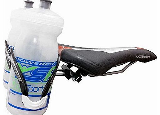 VeloChampion Double Water Bottle Cage Mount - Alloy Black for Cycling Triathlon Bike
