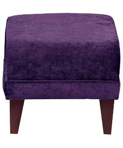 velvet Footstool - Damson
