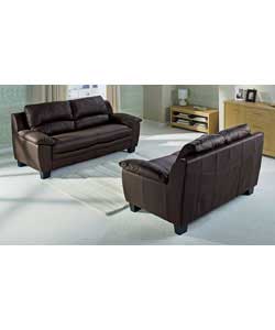 Large and Regular Leather Sofas - Chocolate