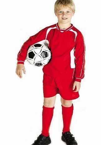 Venom Sports Kids Football Kit Boys Venom Sports Football tops and Shorts Boys Football Kit (5/6, Red/White)