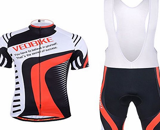 Veobike Mens Cycling Jersey Bicycle Short Sleeve Jersey Jacket Comfortable Breathable Shirts Tops 3D Cushion Padded Riding Bib shorts Tights Pants Sportswear Breathable Quick Dry Riding Clothes Pants