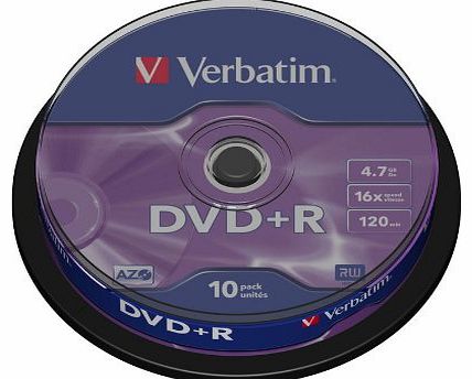 Verbatim 43498 DVD R 16x Non-Print 10pk