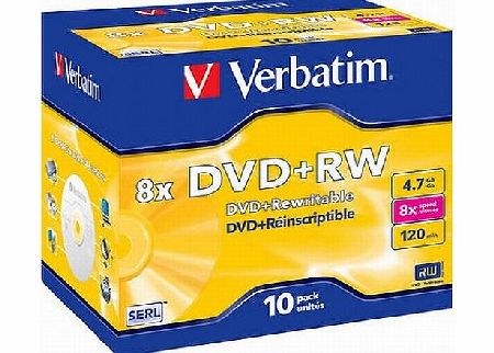Verbatim 43527 DVD RW 8x 10 pack Jewel Cased