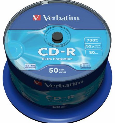 Verbatim 43351 700MB 52x CD-R Extra Protection 50 pack Spindle
