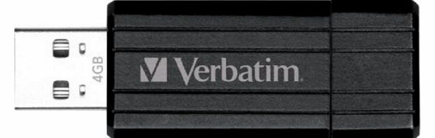 VERBATIM Storen Go PinStripe 4 GB USB Flash Drive - black